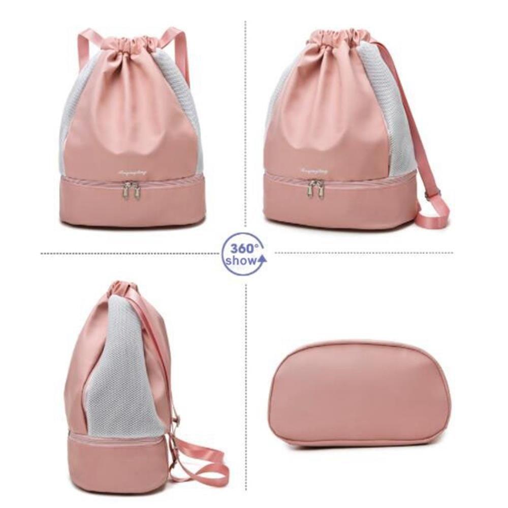 Ba Lô Thể Thao Màu Đen Chống Thấm Nước Có Chia Ngăn Khô Ướt Tiện Dụng