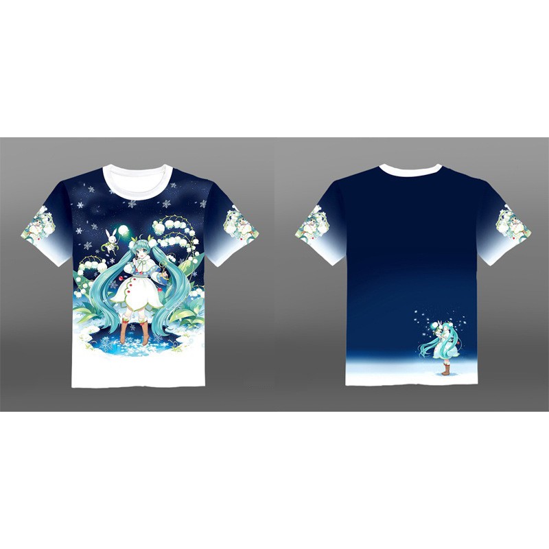Áo thun anime Snow Miku Trắng