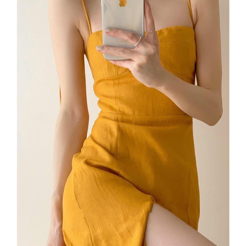 Đầm nữ 2 dây xẻ tà đi chơi đi biển KT2D
