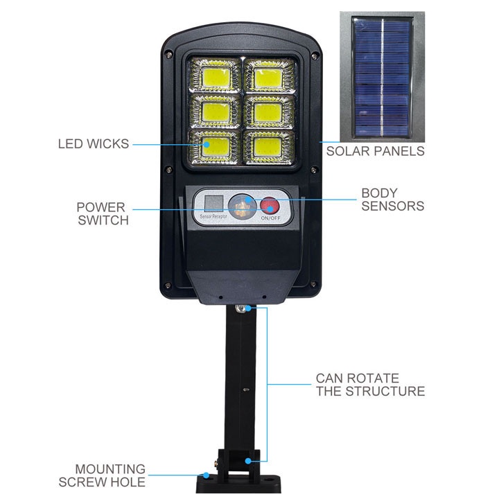Đèn led 6 bóng năng lượng mặt trời XLD_6 cảm biến chống trộm