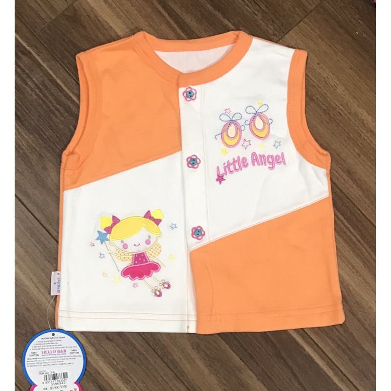 Áo gi lê bé gái 6-12m cotton 2 lớp