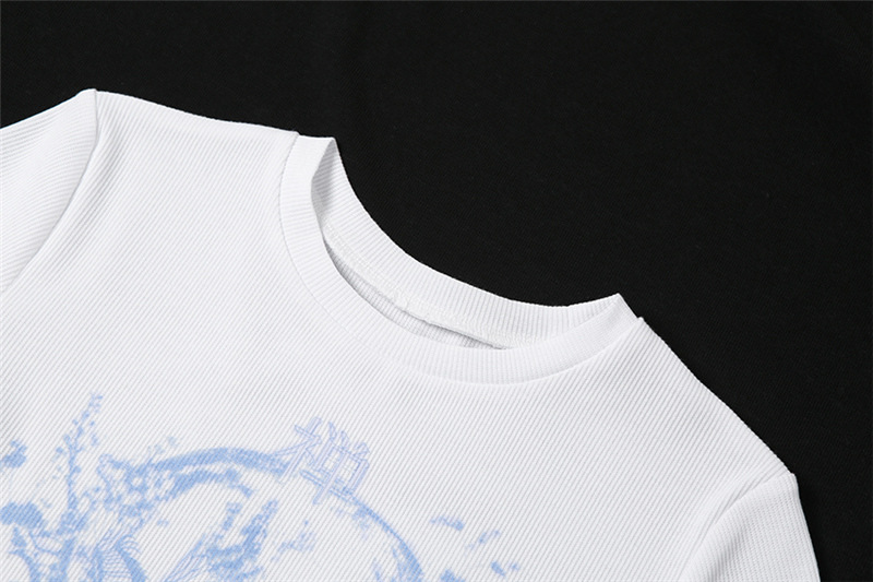 DUNEA Áo liền quần Cổ Tròn In Họa Tiết Xinh Xắn Dành Cho Nữ