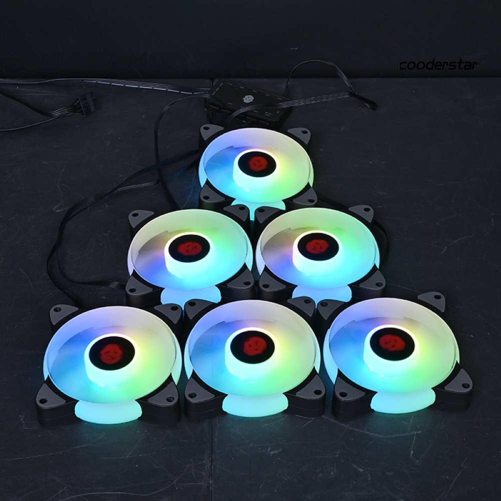 COOD-CO 12cm RGB LED Cooling Fan Quiet Remote Control PC Laptop Computer Case Cooler