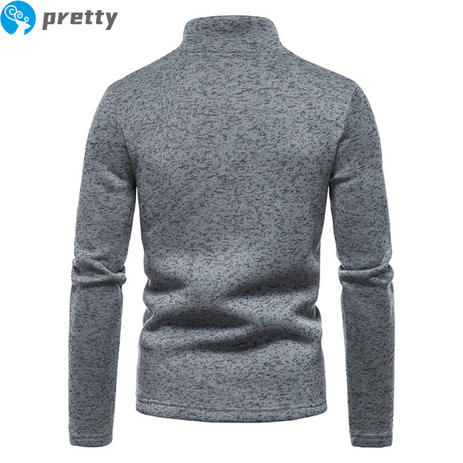 Áo len tay dài cổ đứng màu trơn có khóa kéo thời trang cho nam