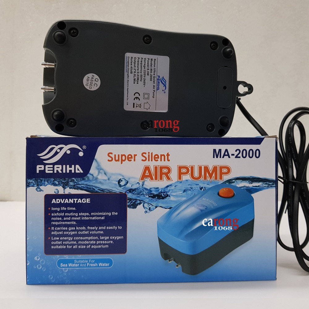 Ultra quiet Air pump Periha MA-2000 máy sục khí êm yên lặng