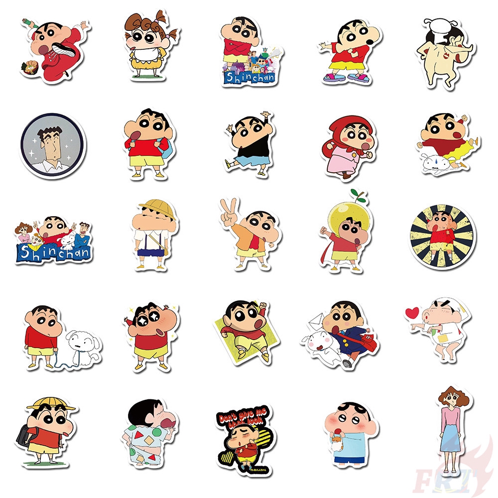 ❉ Crayon Shin-chan Series 01 Stickers ❉ 50Pcs/Set Anime DIY Fashion Decals Doodle Stickers