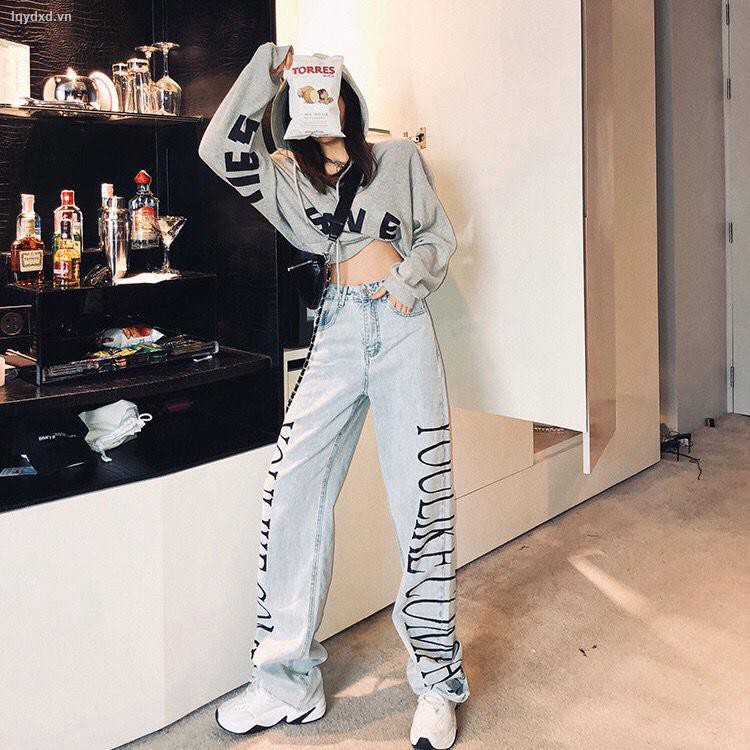 Quần jeans dài ống rộng thời trang dành cho nữ