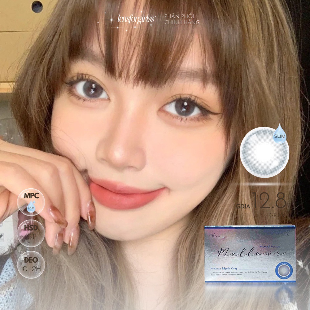 Kính áp tròng xám trong trẻo tự nhiên MELLOW GRAY MPC dành cho mắt nhạy cảm Made in Korea | Lens cận