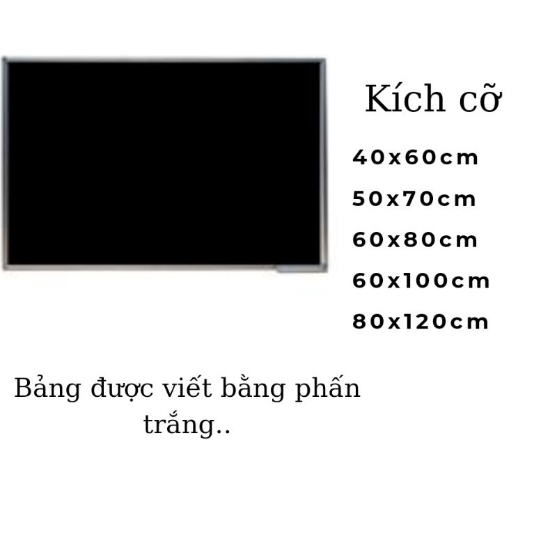 Bảng fooc đen viết phấn viền nhôm đủ kích cỡ