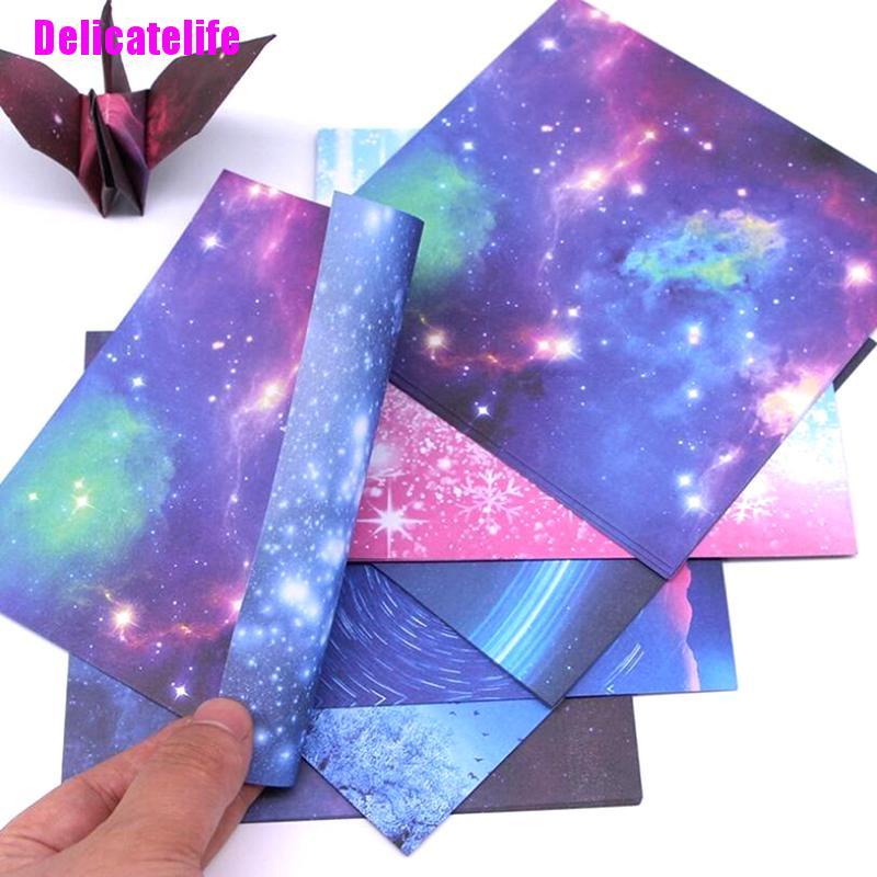 Bộ 60/65 miếng giấy gấp origami hai mặt hình hoa ngôi sao vũ trụ DIY