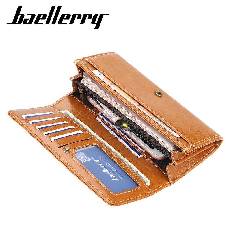 Baellerry Hàng Có Sẵn Ví Dài Đựng Thẻ Có Dây Kéo Sức Chứa Lớn Cho Nữ