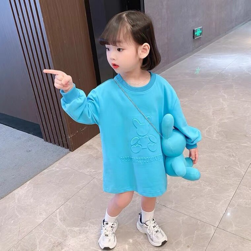 Đầm dài màu trơn dài tay kiểu dáng đơn giản (không có túi)