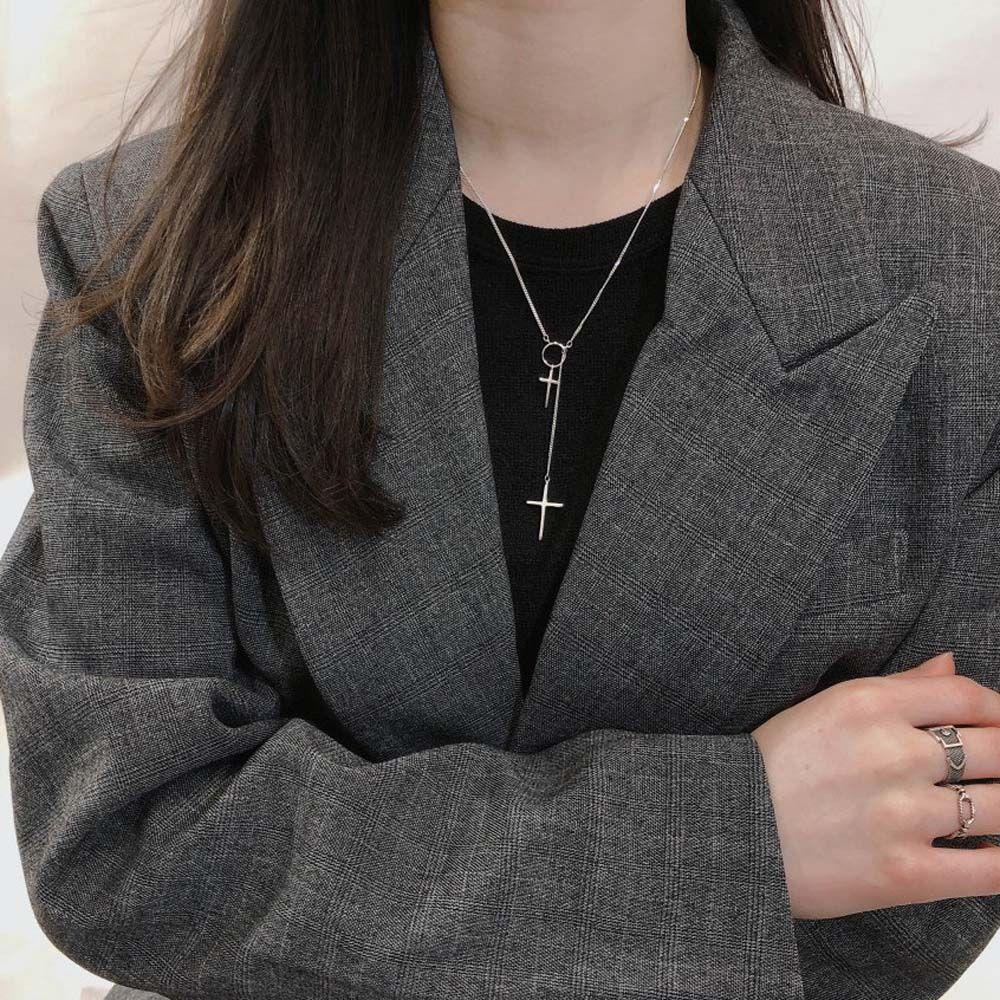 Vanes1 Vòng Cổ Mặt Thánh Giá Phong Cách Retro|Dây Chuyền Xích Dài Phong Cách Punk Cho Nữ