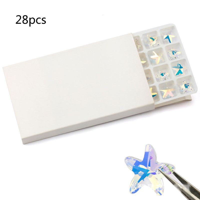 Set 28 hạt pha lê AB trong suốt nhiều hình dáng dùng đồ trang sức thủ công