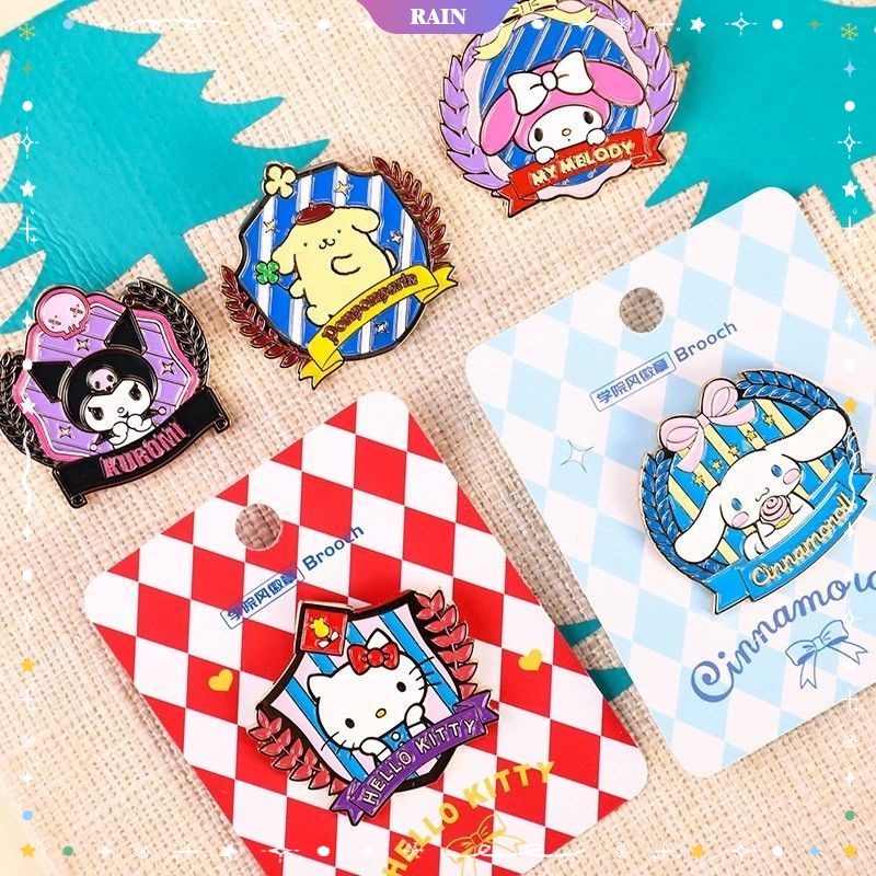 SANRIO Ghim Cài Áo Bằng Hợp Kim Tráng Men Họa Tiết Hoạt Hình Đáng Yêu