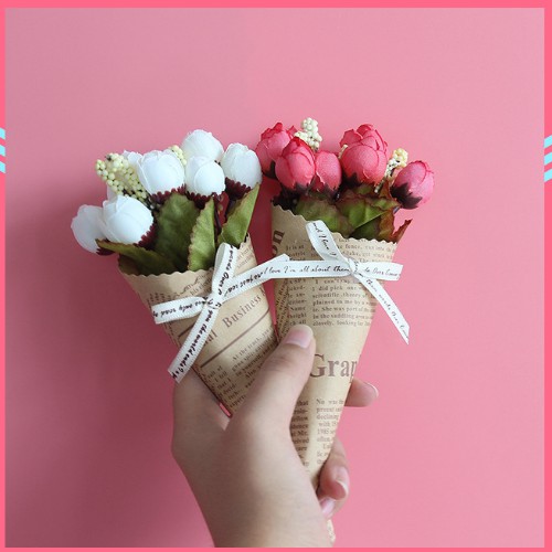 Hoa Trang Trí 🌹ẢNH THẬT🌹 Bó Hoa Giả Mini Trang Trí Tiệc Cưới Sinh Nhật Đạo Cụ Chụp Ành