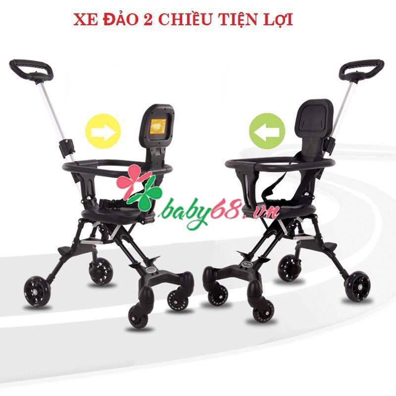 Xe đẩy cho bé 2 chiều gấp gọn em bé đi du lịch siêu gọn nhẹ VBABY 520