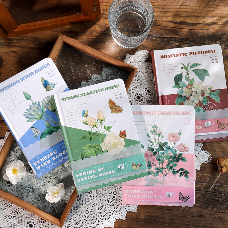 Sổ tay hoa bìa cứng giấy in màu