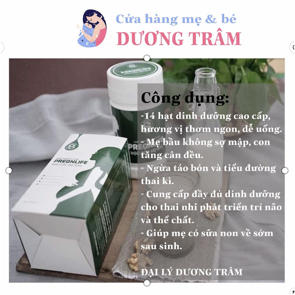 [LOLIFOOD LONG LIÊN]  Ngũ cốc mẹ bầu Pregnlife – Dinh dưỡng cho mẹ & bé, con tăng cân phát triển toàn diện, mẹ thon gọn