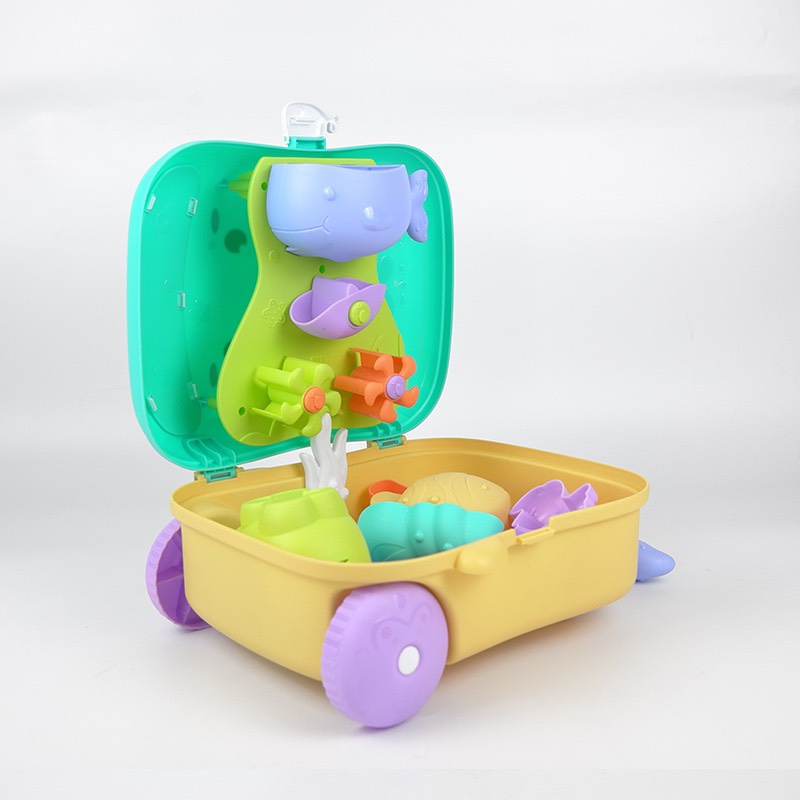 Đồ chơi xúc cát, vali đồ chơi xúc cát hà mã 9 chi tiết