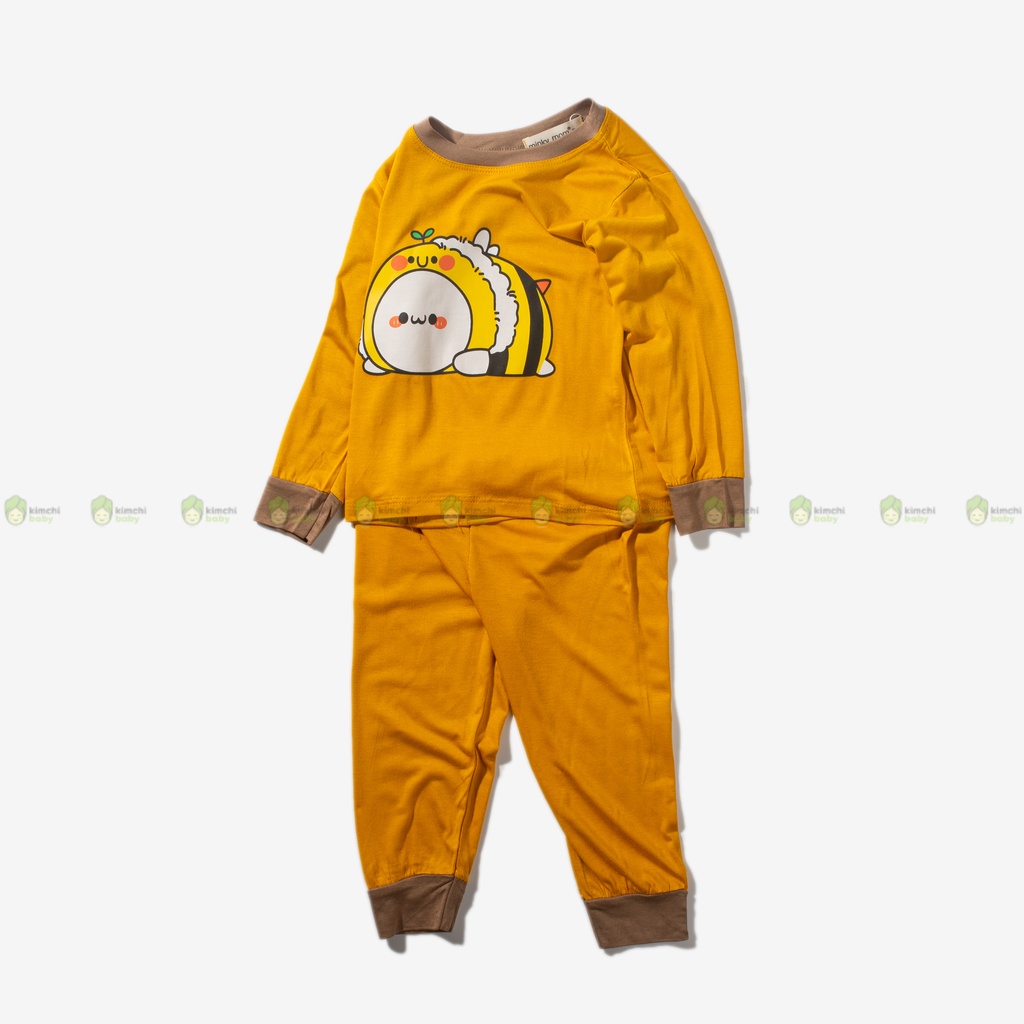 Bộ Thun Lạnh Dài Tay Cho Bé Gái, Bé Trai Minky Mom Hoạ Tiết Gấu Trúc Dễ Thương, Bộ Quần Áo Cho Bé Mặc Nhà MKMTD2218