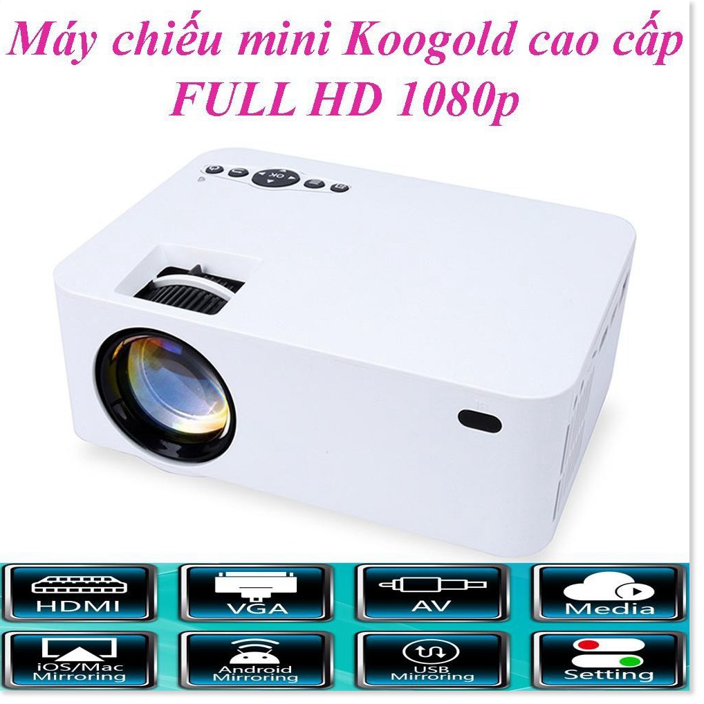 Máy Chiếu Full Hd KOOGOLD ✔chính hãng✔️ Full HD, Kết Nối Wifi, Điện Thoại, Độ Phân Dải Cao, Sắc Nét. Bảo hành 12T