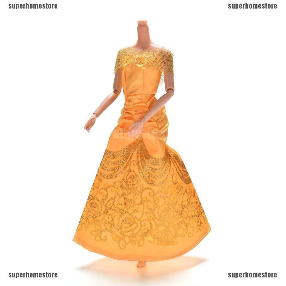 1 Đầm Cưới Màu Vàng Cho Búp Bê Barbie Belle 22cm / 8.66 "