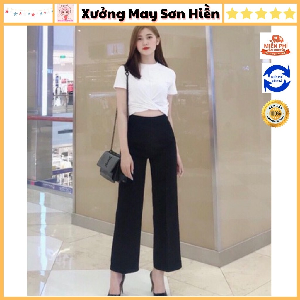 Quần Suông Ống Rộng Khóa Sườn Xưởng May Sơn Hiền MS2226