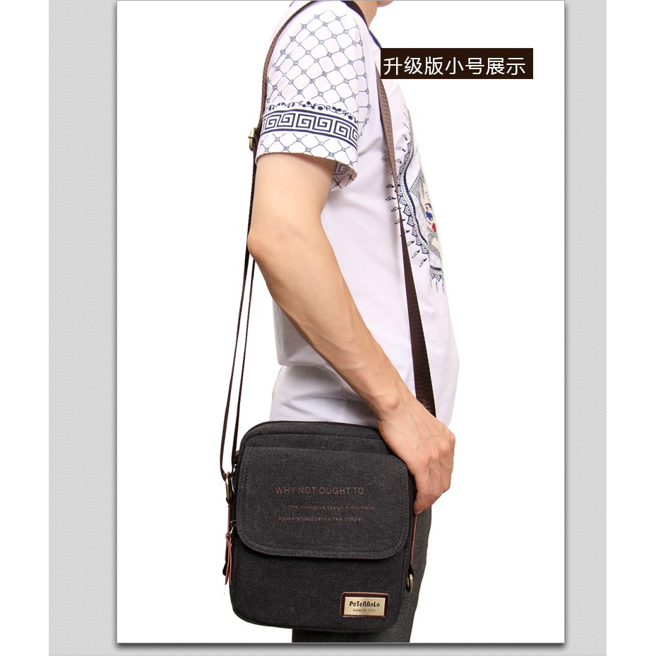 Túi vải đeo chéo thời trang vintage cá tính cho nam | BigBuy360 - bigbuy360.vn