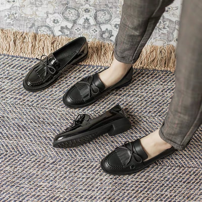 Giày da/ giày lười đế bằng retro Loafers ORDER/ trả order