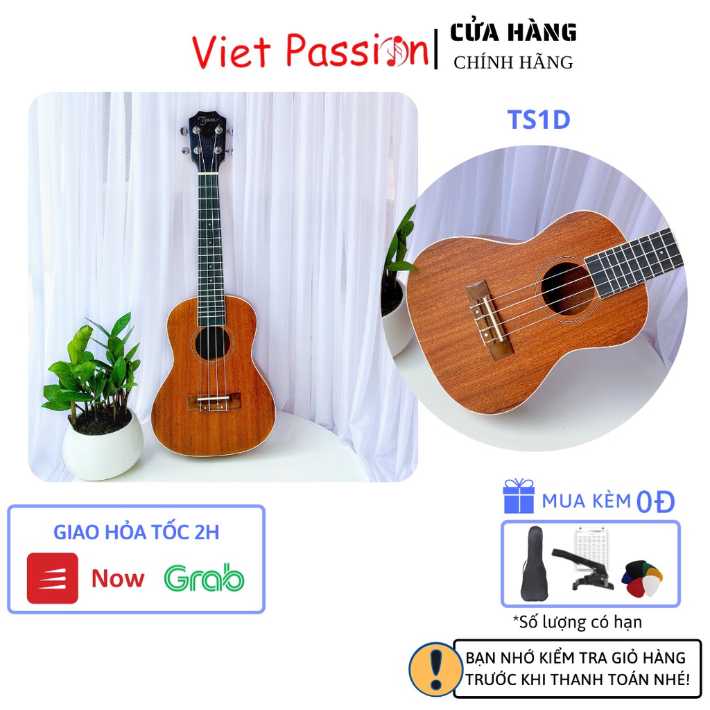 Đàn ukulele concert TS1D Viet Passion 23 inch gỗ mộc trơn khóa đúc giá rẻ cho bạn mới bắt đầu tập chơi