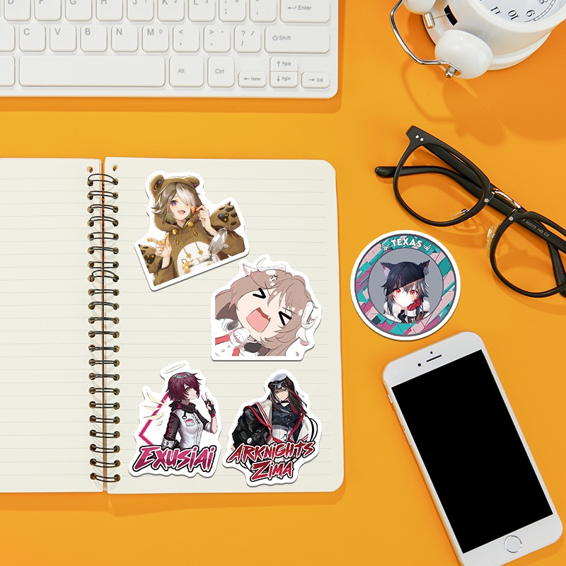 Bộ 50 Miếng Dán Game Arknights Chống Thấm Nước Cho Notebook/Mũ Bảo Hiểm/Guitar/Guitar Trẻ Em