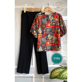 Set bộ lụa trung niên sang trọng