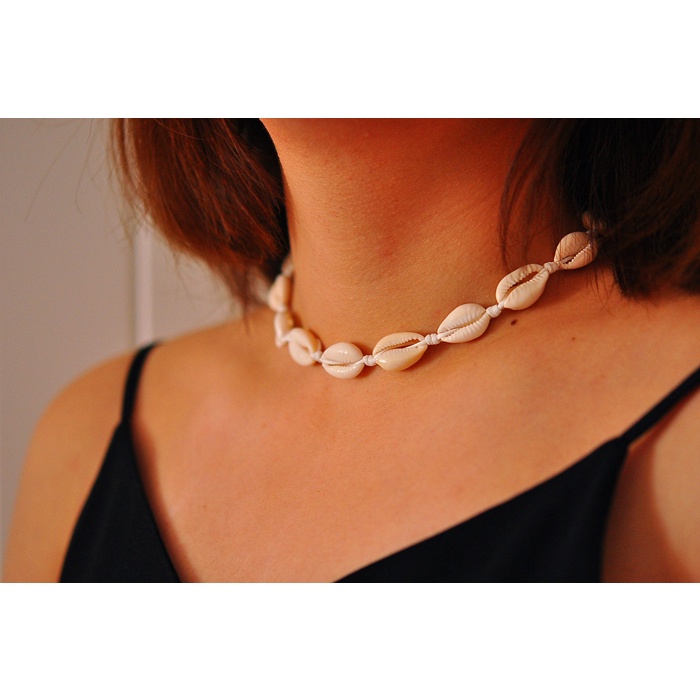 Dây Chuyền chuỗi "Ốc Sứ Đồng Tiền" vỏ ốc biển tự nhiên