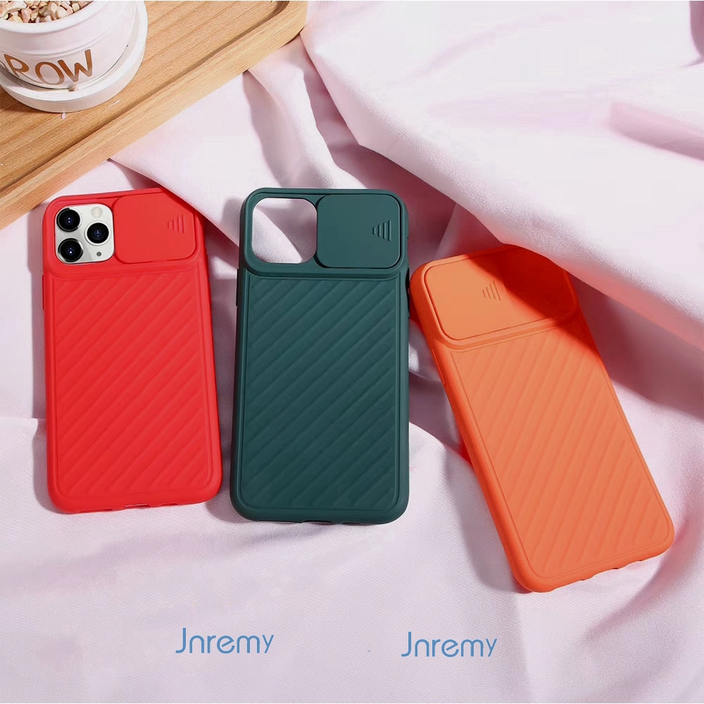 Ốp điện thoại silicone có nắp trượt bảo vệ camera cho IPHONE 11/PRO/PRO MAX XR XS MAX 7 8 PLUS