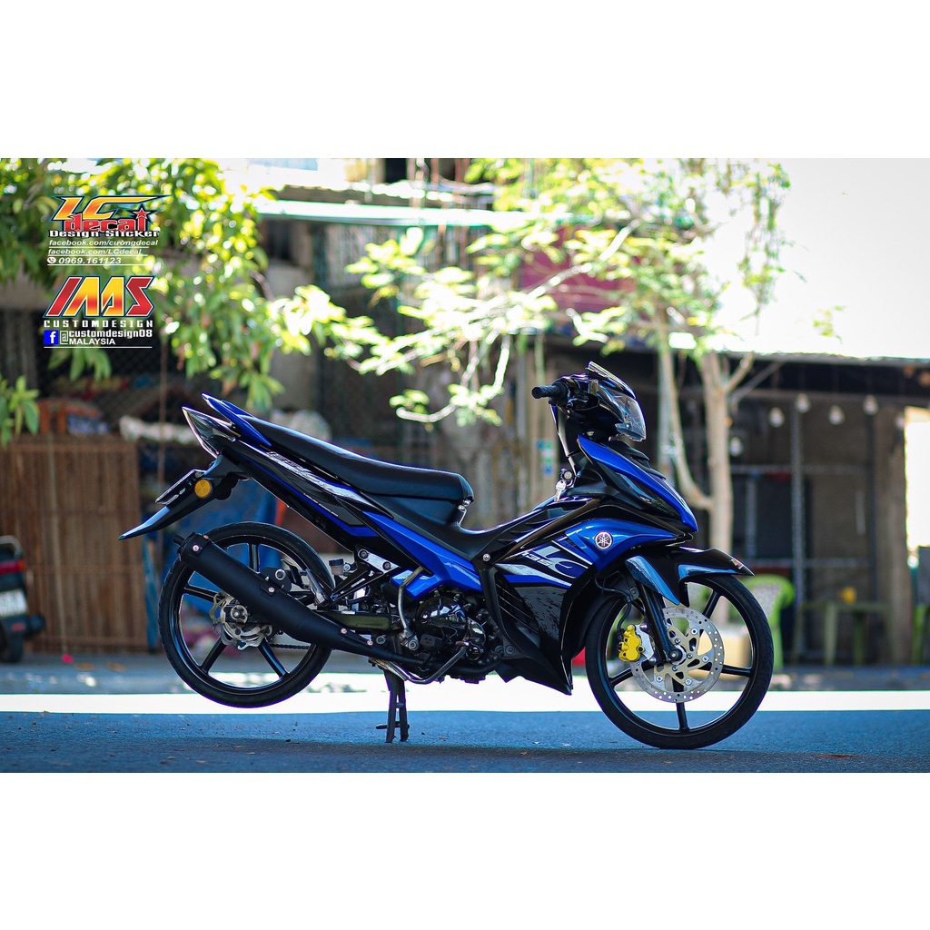 Tem rời exciter 135 lc xanh đen đẹp , tem 3 lớp cao cấp bao bay màu