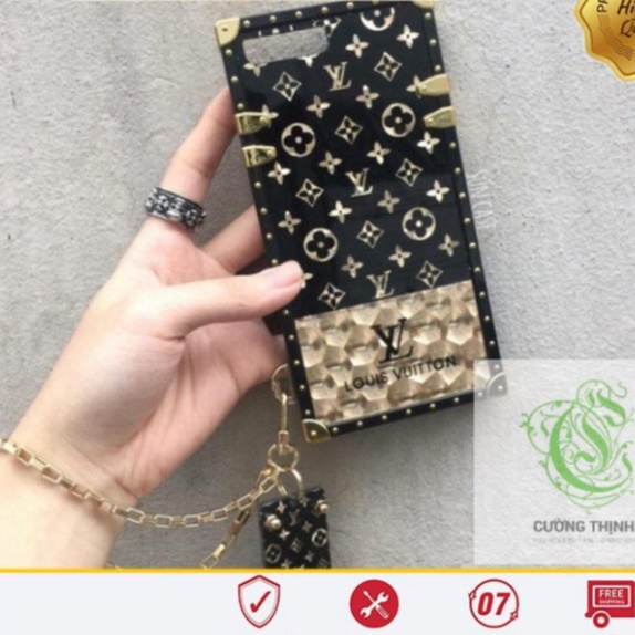[ CÓ 11 12 ] ỐP HÀNG HIỆU LV Tráng Gương Xà Cừ Fulbox KÈM Dây, iPhone 6 6s 7 8 plus X XS MAX 11 12 13 14 PRO / MAX