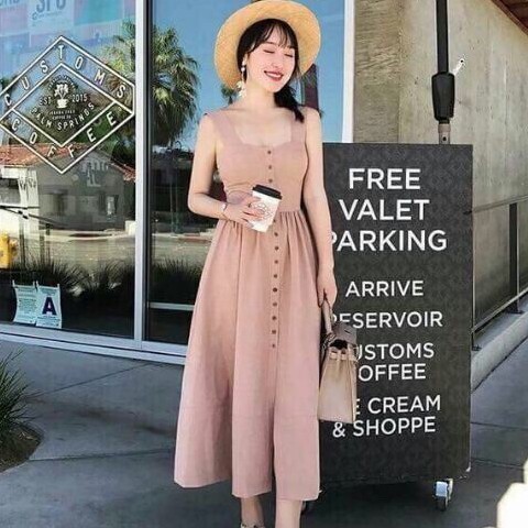 DM572 - Đầm Maxi Hai Dây Nút Trước Nhiều Màu | BigBuy360 - bigbuy360.vn