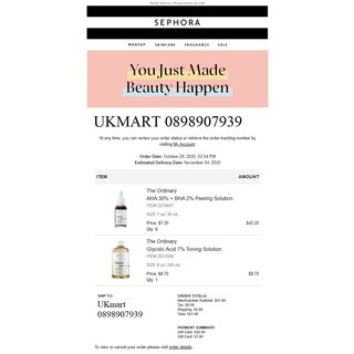 Tinh Chất The Ordinary AHA 30%+BHA 2% Peeling Solution 30ml