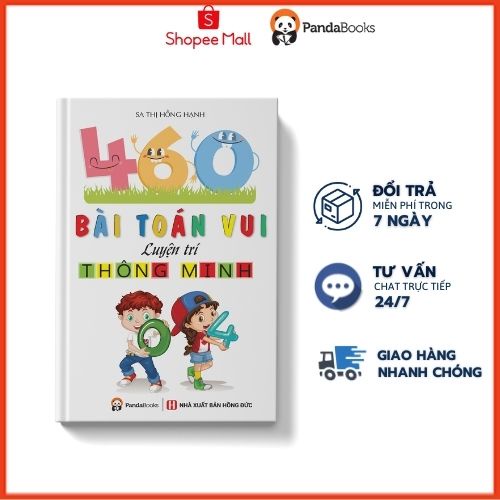 Sách - 460 bài toán vui luyện trí thông minh Pandabooks