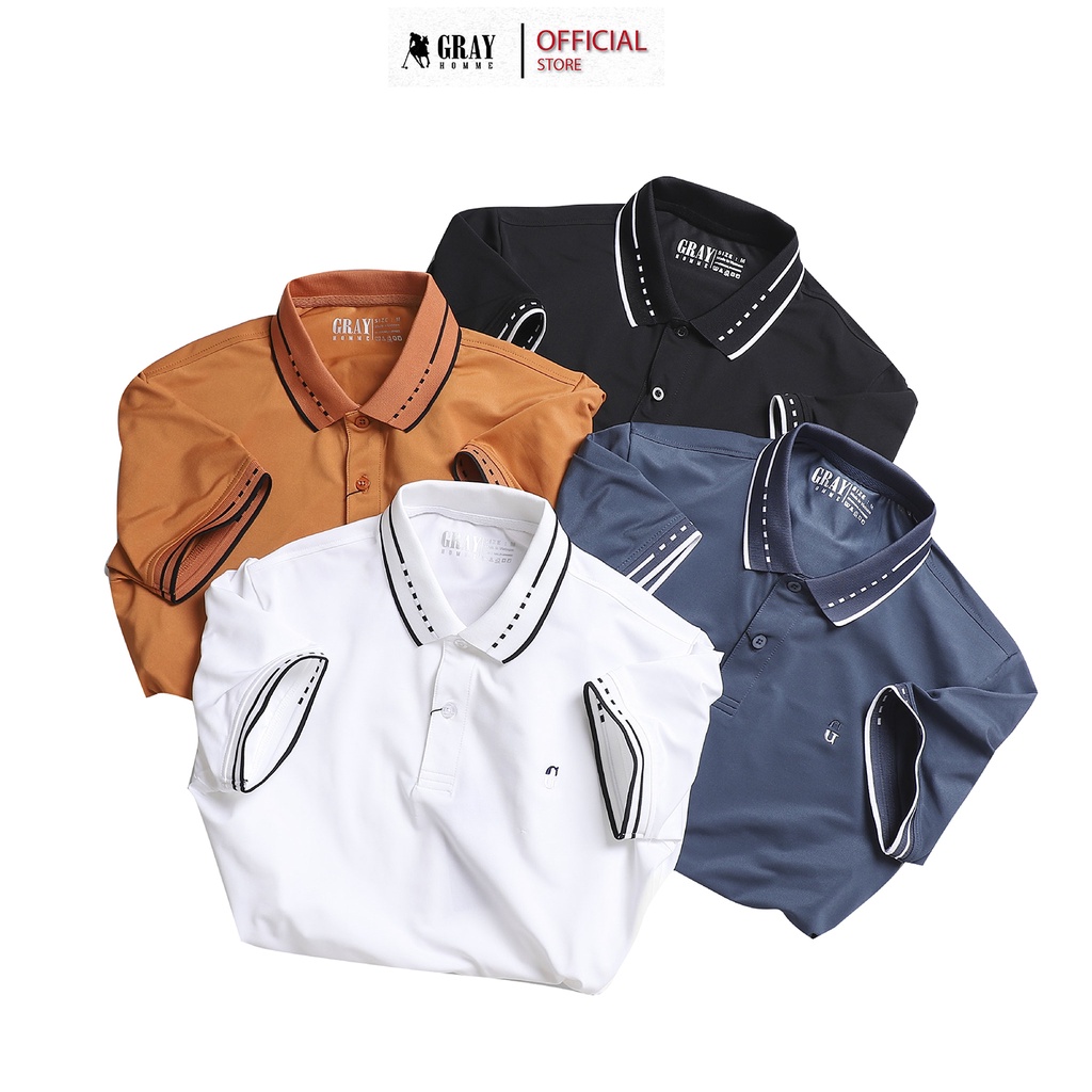 Áo Polo Nam, Áo Phông Nam Có Cổ Grayhomme Phối Bo Viền Cổ Trẻ Trung, Năng Động TPG014