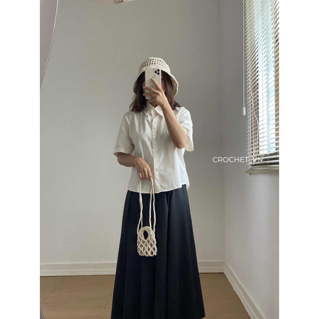 Túi lưới đan móc thủ công, hot trend thời trang, kèm túi vải rút để đồ, chụp hình, đi chơi du lịch