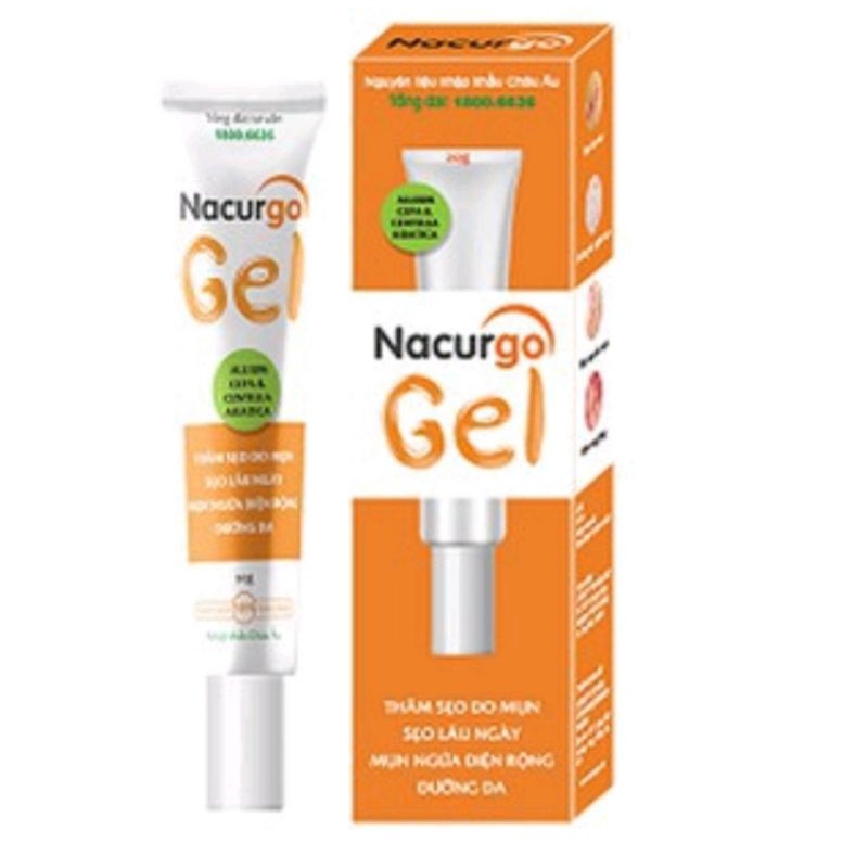 Gel loại bỏ mụn và mờ sẹo Nacurgo Gel ⚡ Tặng quà ⚡ Tuýp 20g Giảm mụn mờ thâm Hiệu quả