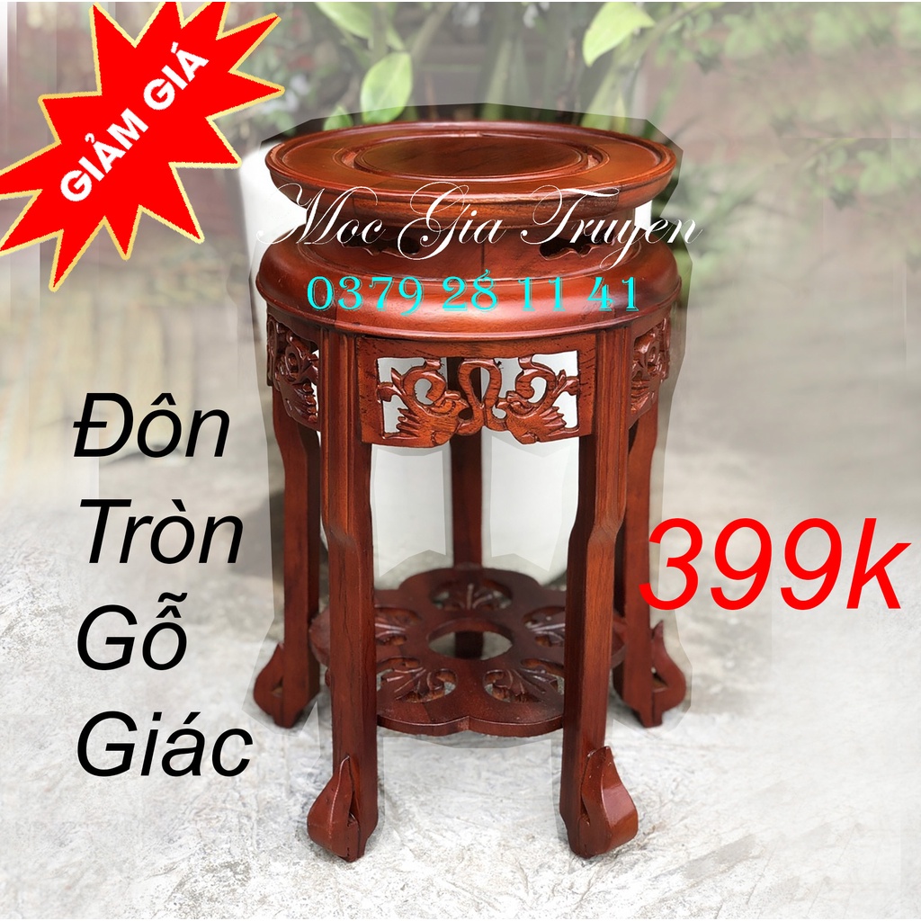 Đế tròn kê đồ phòng khách giá rẻ gỗ giác mặt 30cm