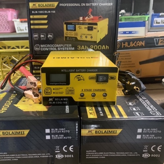 Sạc bình ắc quy 12v-24v tự ngắt ALONGTOOL ,3ah-200ah cho xe máy đến ô tô, sạc nhiều bình liên tục