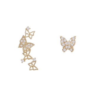 Asymmetric hollow butterfly earrings