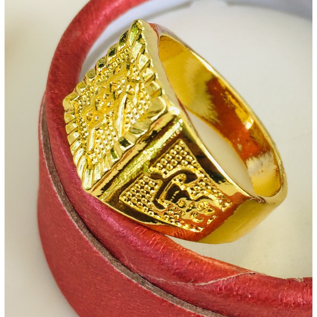Nhẫn Nam Mạ Vàng 18K, Khắc Chữ CÁT TƯỜNG, Chữ PHÁT, Chữ PHÚC, Không đen, Không gỉ, không bay màu.<3