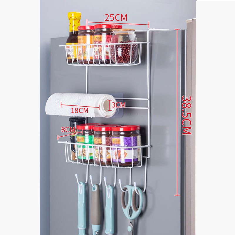 Giá treo tủ lạnh, kệ treo cạnh tủ lạnh để đồ dùng đa năng tiện lợi