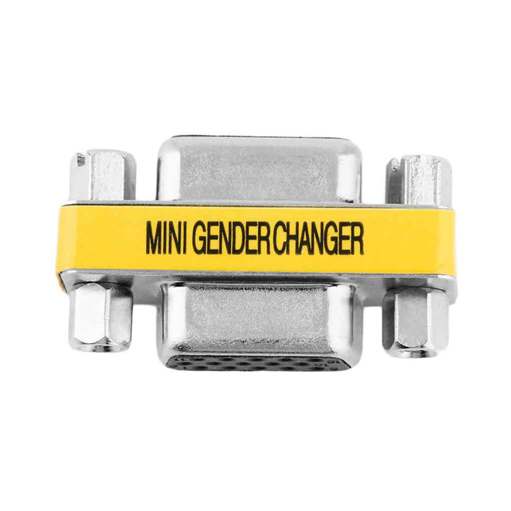 Female to Female VGA HD 15 Pin Gender Changer Convertor Adapter Mini Female Connector