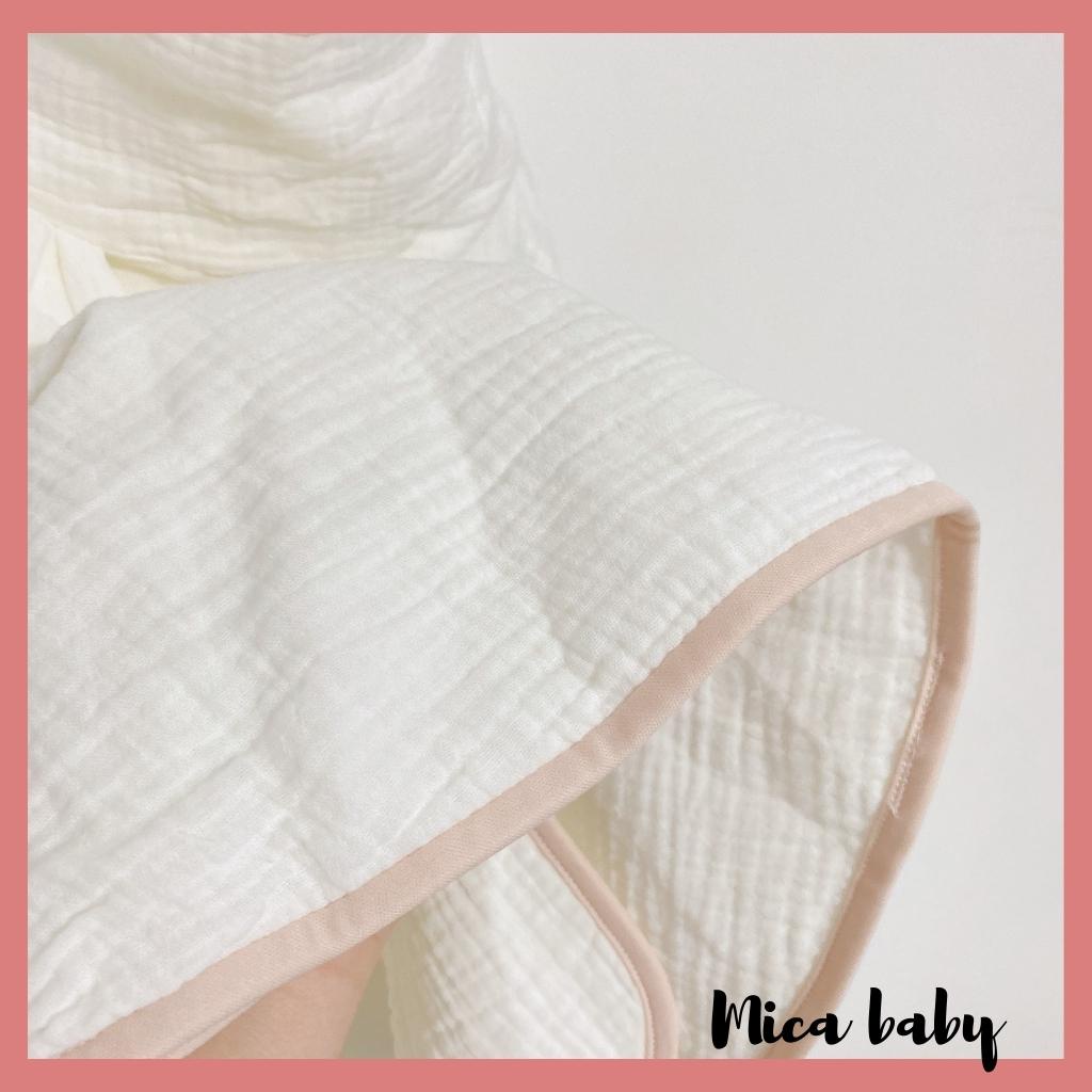 Áo choàng thu đông chất liệu xô muslin đính gấu dễ thương cho bé QA34 Mica Baby